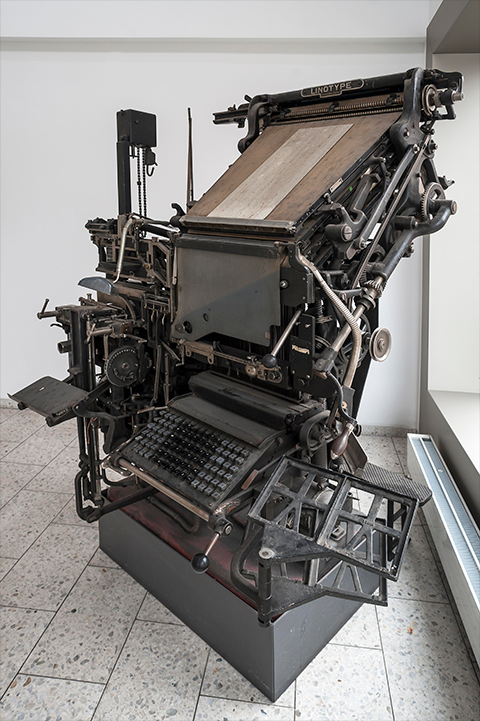 Hot lead Linotype — where Kim's publishing career began